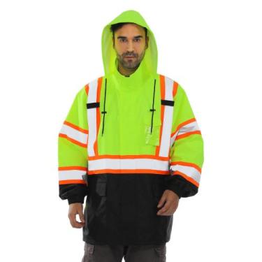 Imagem de Jaqueta de chuva FATONE Hi Vis Waterproof Class 3 para homens amarela