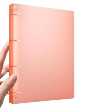 Imagem de Pastas Pasta PP perfurada A4 clipe tipo D de 4 furos pasta transparente azul a4(Red)