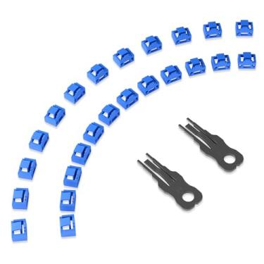 Imagem de NataLink 24 peças de bloqueio de porta RJ45 com 2 chaves, bloqueador de porta/poeira RJ45, tampa de proteção contra poeira RJ45, plugues de porta fêmea, dispositivos compatíveis com porta RJ45, azul