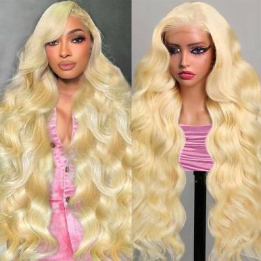 Imagem de Perucas frontais de renda Boumon 99j Burgundy Human Hair 22" Body Wave