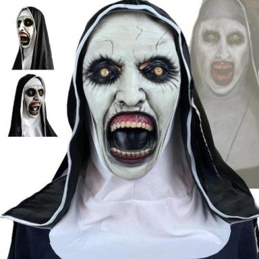 Imagem de Mascara Filme A Freira Latex Tecido Boca Aberta Halloween - MHR