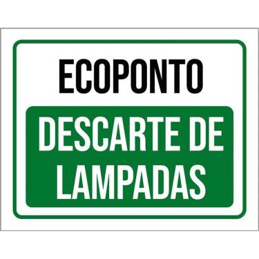 Imagem de Kit 3 Placas Ecoponto Descarte De Lampadas