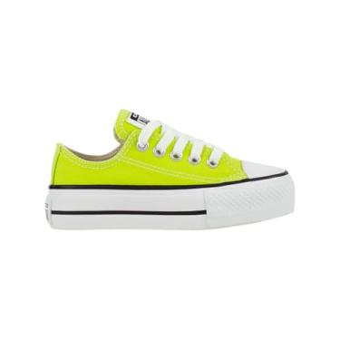 Imagem de Tênis Converse All Star Infantil Plataforma Ox - Cano baixo, Original, Confortável, Ideal para o dia a dia, Estilo Clássico (Amarelo Neon, BR, Criança de 4 a 8 anos, Numérico, 30)