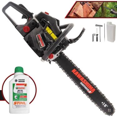 Imagem de Motosserra Kawashima KCS580-E À Gasolina 2T 54cc Profissional Com Carcaça de Alumínio e Sabre 18’` Ideal Para Todos os Trabalhos + ÓLEO STIHL 2T