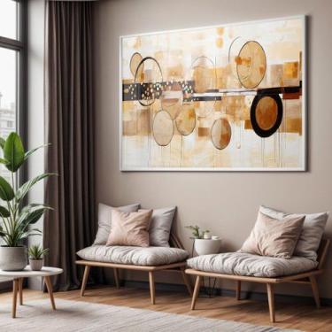Imagem de Quadro com Moldura e Acrilico Cristal Vidro Sala Quarto Abstrato Pintu