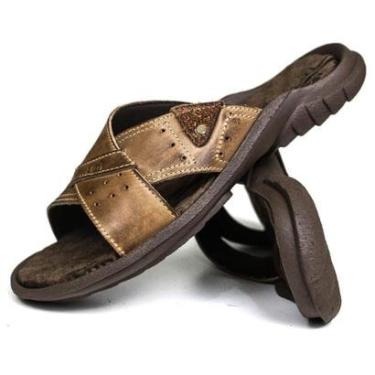 Imagem de Chinelo Masculino De Couro Tabaco 5200 - DCB5200LTTBC-Masculino