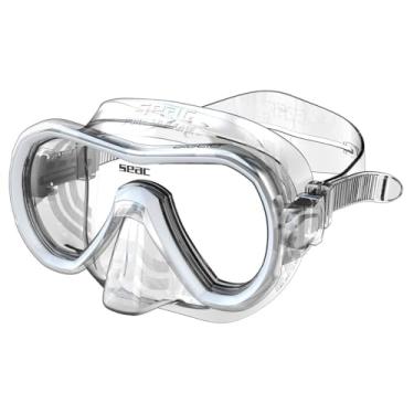 Imagem de Máscara de silicone macia Seac Giglio Snorkeling and Swimming, lentes únicas, Branco, One Size