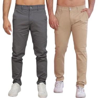Imagem de Kit 2 Calça Sarja Masculina Calca Masculino Com Lycra Elastano - NoBra