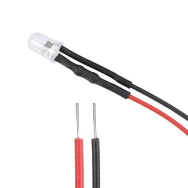 Imagem de 10 peças CC 12 V 5 mm pré-fio LED, luz branca quente piscante, lente transparente superior, diodos emissores de luz com borda