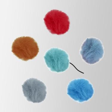 Imagem de 6 capas de microfone de pelúcia, estilo de espuma substituível, reutilizáveis, adequadas para dispositivos portáteis sem fio, karaokê e outros microfones, várias cores