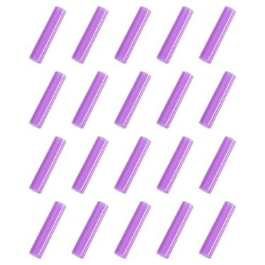 Imagem de 20 peças de pontas de canudo de silicone, capas de palha de metal, pontas de canudos reutilizáveis macias adequadas para canudos de aço inoxidável de 6 mm (roxo)