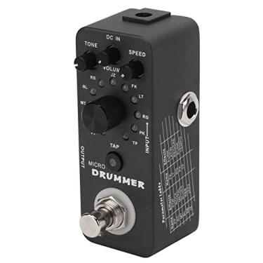 Imagem de XUXHOU Pedal de Bateria Eletrônica para Guitarra Elétrica, 121 Loops de Bateria, True Bypass, Tamanho Compacto para Artistas, Metal, Preto