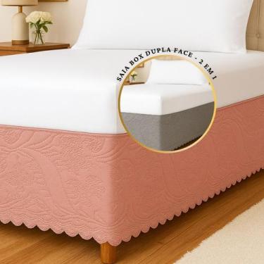 Imagem de Saia para Cama Box Casal Dupla Face Com Duplo Elástico Decoração Estil