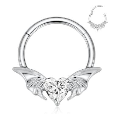 Imagem de FUNLMO Anel de septo Daith Helix Rook Cartilagem Tragus Piercing Jóias Anéis de nariz Argolas Aço Cirúrgico 316L Jóias Septo Brinco Daith, Aço inoxidável, Zircônia cúbica