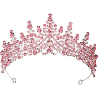 Imagem de Aimilcall Tiaras coroas para mulheres, tiaras de princesa de cristal, strass, rainha para casamento, acessórios de cabelo para casamento, festa de formatura e desfile (A6), Medium, Liga, Cristal