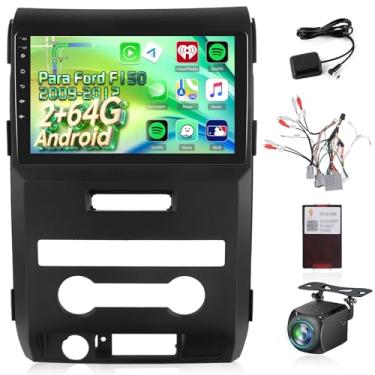 Imagem de NHOPEEW Rádio de Coche Android 15 2+64G para Ford F150 2009-2012 - Pantalla Táctil de 9 Pulgadas Estereo - Inalámbrico Carplay & Android Auto, DSP, GPS, 5G/WiFi, Enlace Espejo + Cámara de Seguridad