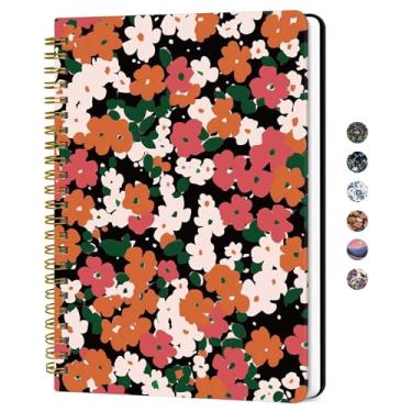 Imagem de Caderno de diário espiral forrado para mulheres, diários pautados pela faculdade A5 para escrever, cadernos de capa dura para trabalho, anotações e material escolar de escritório, 140 páginas - Petal