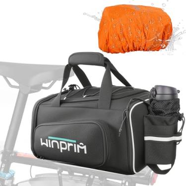 Imagem de Bolsas de bicicleta para rack de bicicleta, cestos de 18 a 20 L com capa de chuva, bolsa de selim Ebike resistente à água para guidão traseiro bolsa de ombro para viagens ao ar livre, ciclismo, 900D