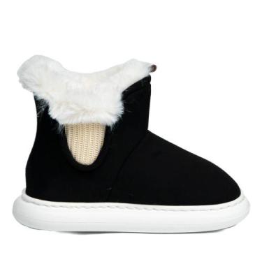 Imagem de Pantufa Bota Feminina Flowfa Emma Preto, 37/38