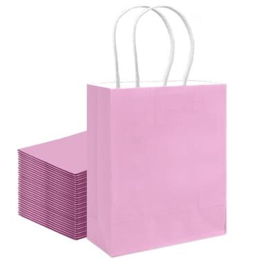 Imagem de Bolsa de presente qiqee Medium 30 unidades com alças 28x13x20cm rosa r