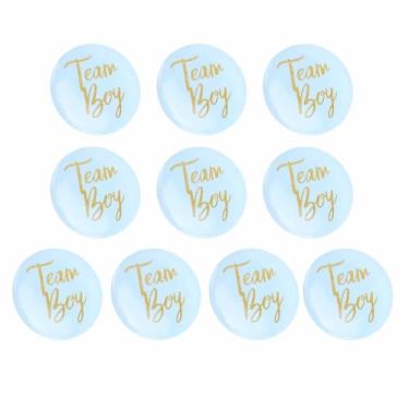 Imagem de LiebeWH Botões de 10pcs Pinos para o chá de chá de chá de bebê Revelam Suprimentos de Decoração de Festas Com Design Compacto Fácil de Usar para Camisetas de Camisetas (Azul)