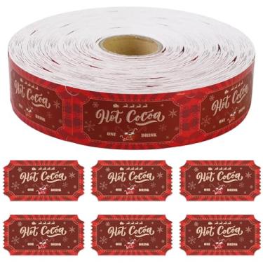 Imagem de 1000 peças de bilhete de bebida feliz Natal sorteio único rolo inverno quente vermelho cacau refeição grátis ingressos para eventos carnaval feliz natal festas temáticas lazer recompensa