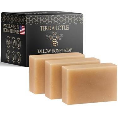 Imagem de Sabonete em barra de sebo orgânico Terra Lotus com óleo de rícino e me