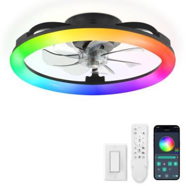 Imagem de Ventilador de teto LEDIARY 20" RGB com luzes e controle remoto