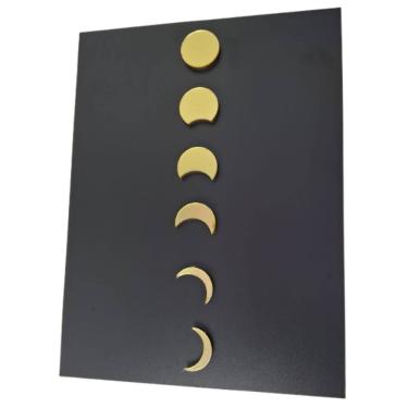 Imagem de Quadro Painel Decorativo Fases Lua Dourado 30X40 Mdf Acrilic