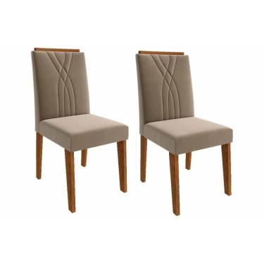 Imagem de Kit 2 Cadeiras Sala Jantar Nicole 2 Un Savana-suede Joli - Cimol