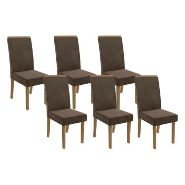 Imagem de Cadeira Sala De Jantar 2cad142fr Kit 6 Un Marrom - Kappesberg