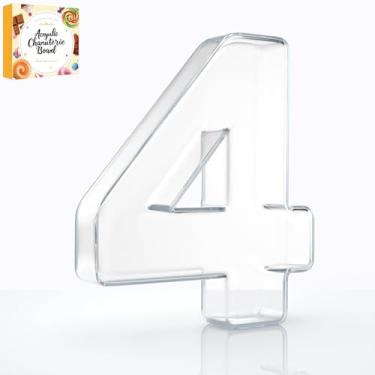 Imagem de Bandeja preenchível com letras de charcutaria acrílica de 25,4 cm, pratos de servir reutilizáveis em formato de número do alfabeto para tábua de charcutaria, frutas, doces, bolos, decoração de festa