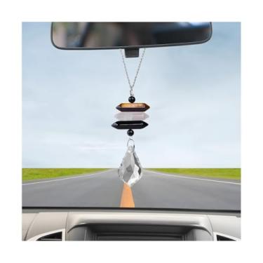 Imagem de FALVFUN Pingente de cristal para pendurar no carro, estilo boho, gota de água, espelho retrovisor, enfeite para mulheres, acessórios de decoração de interiores automotivos, compatível com a maioria