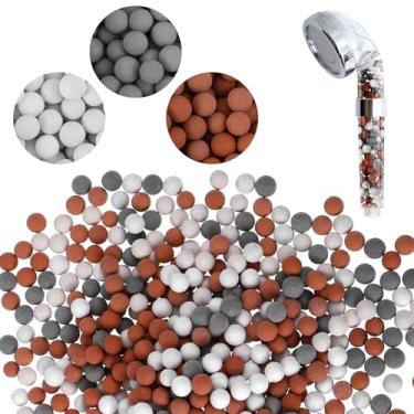 Imagem de 3 pacotes de refis Shower Envy Refils, contas de cabeça de chuveiro, contas de pedra de filtro de 180 g Bolas de pedra mineral para filtragem de água Conta de água para cabeça filtrada (laranja cinza