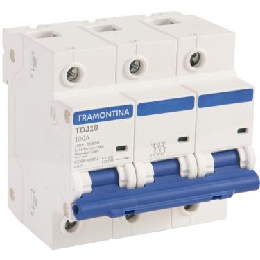 Imagem de Minidisjuntor TDJ10kA 3 P 100 A curva C Tramontina