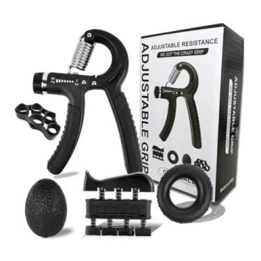 Imagem de Kit Hand Grip 5 Peças – Fortalecedor de Maos e Dedos, Exercitador de Punhos para Academia, Fisioterapia e Reabilitacao Muscular – Ajustavel e Antiderrapante