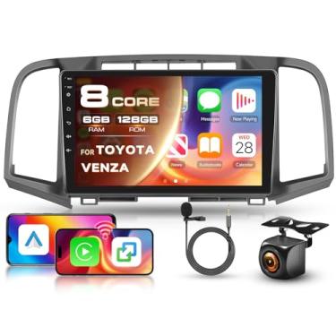 Imagem de [ 8 núcleos 6G 128G] para Toyota Venza 2008-2016 rádio Android 9 polegadas tela sensível ao toque sem fio Carplay Android Auto, Driauto Car Stereo para Toyota Upgrade Bluetooth DSP Navegação GPS WiFi