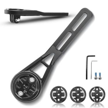 Imagem de JJZOUEN Guiador integrado para fora montagem frontal suporte de computador bicicleta guiador, compatível com Garmin, iGPSPORT, Wahoo, Cycplus, computadores de bicicleta XOSS, acessórios de bicicleta