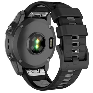 Imagem de Velocarer Pulseira de relógio de 26 mm para Garmin Fenix 8 de 51 mm/Fenix 7X/Fenix 6X/Fenix 5X, QuickFit Sport Substituição para Tactix 7 Pro/Descent Mk2i/Enduro 3/Enduro 2/D 2 Mach 1 Pro, preta e