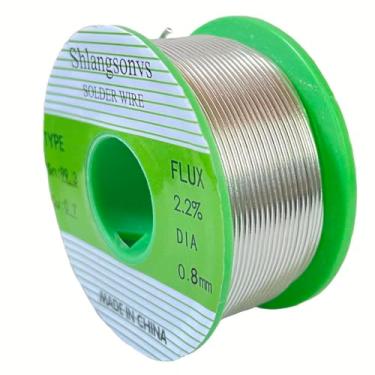 Imagem de Shlangsonvs Fio de solda sem chumbo Sn99.3 Cu0.7 fio de estanho conteúdo de fluxo de núcleo de resina 2,2% fio de solda eletrônica de fluxo (100 g/0,22 lb, calibre de fio 0,8 mm/0,031 pol.)