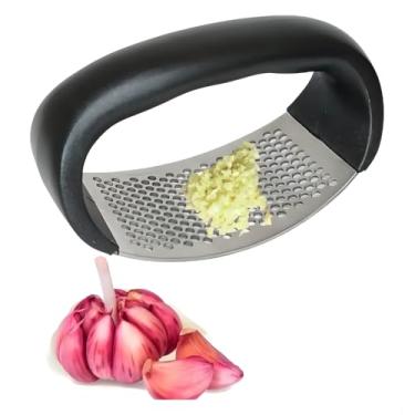 Imagem de Amassador Espremedor Triturador de Alho Inox Manual – Prático, Resistente e Ergonômico Premium