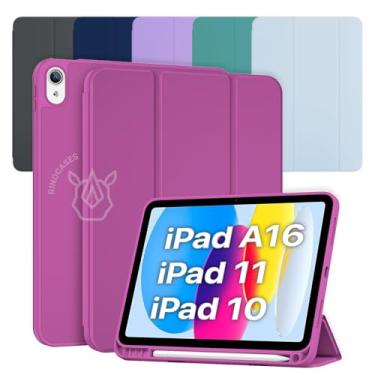 Imagem de Capa para iPad (A16) 11ª Geração 11" 2025 / iPad 10ª Geração 10,9" 2022 – Case Suporte Apple Pencil e USB-C Pencil, Auto Wake/Sleep, Capa Magnética (Rosa-pink, Apenas Capa)