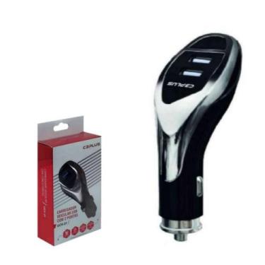 Imagem de Carregador Veicular Universal 2 Portas Usb 2A Preto E Prata - A.R Vari