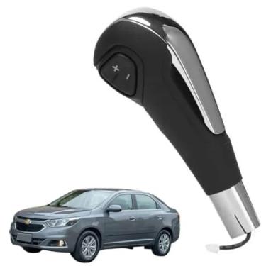 Imagem de Peça Manopla Marcha Alavanca Câmbio Automático Compatível Com Cobalt Graphite Elite 2013 Á 2020 (PRETO E CROMADO)