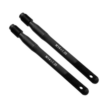 Imagem de Sandfren 2 peças de pino de alinhamento de roda de carro, M14 x 1,25 ferramenta de balanceamento e guia de parafuso de roda de aço, ferramenta mecânica de pino de alinhamento de pino de aro de gancho