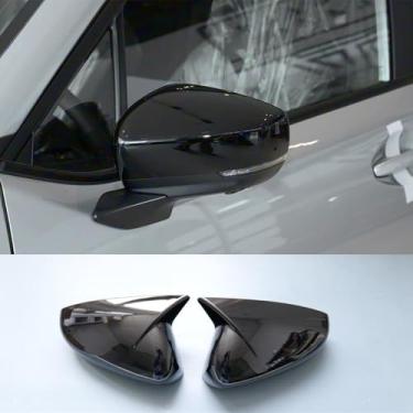 Imagem de ZiWen Capa de espelho retrovisor de porta preta brilhante de fibra de carbono esportiva para Subaru Crosstrek Impreza 2024 2025 2026 Forester 2025 2026 (buzina de boi preta brilhante)