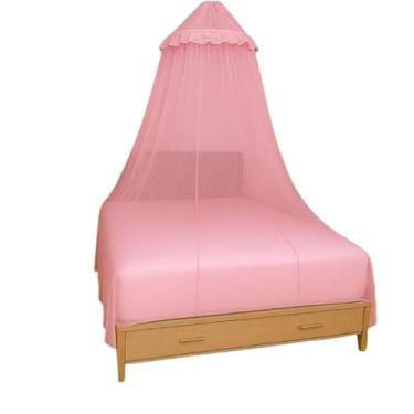 Imagem de Mosquiteiro de Teto Rendinha Casal, Queen e Solteiro com Elástico – Proteção Contra Mosquitos e Toque Decorativo(Rosa,Solteiro)