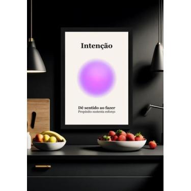 Imagem de Quadro Motivo/Propósito/Intenção com Vidro e Moldura Preta Tamanho:21c