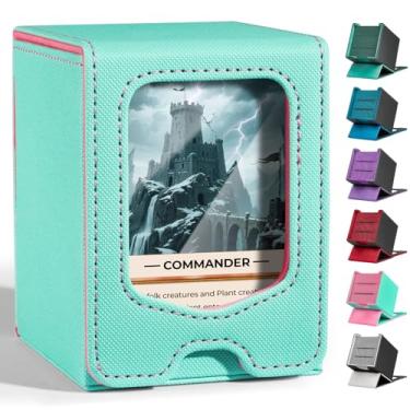 Imagem de Fabmaker Deck Box for MTG Commander, (patent Pending) Magnetic Trading Card Storage Box with Commander Display, Fits 100 Double-Sleeved Cards, Card Box Compatible for Magic the Gathering, TCG, CCG
