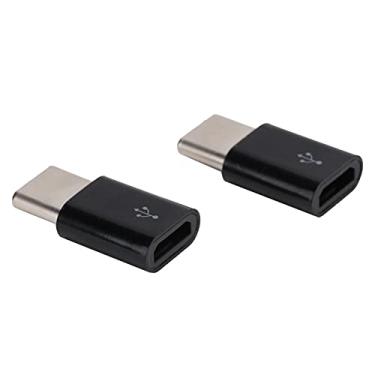 Imagem de SUNGOOYUE Adaptador Micro USB para Tipo C, ABS Preto Com Interface de Liga de Alumínio, Transferência e Carregamento de Dados Portátil, Pacote Com 2